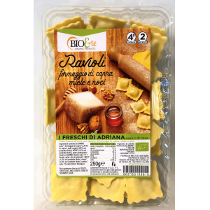 RAVIOLI AL FORMAGGIO DI CAPRA, MIELE E NOCI 250 GR