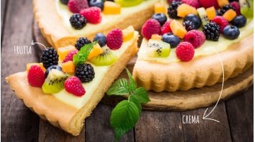 CROSTATA MORBIDA VEG CON CREMA E FRUTTA