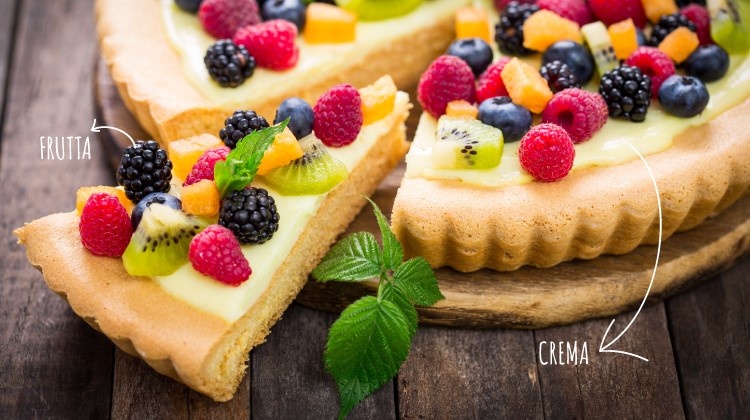 CROSTATA MORBIDA VEG CON CREMA E FRUTTA