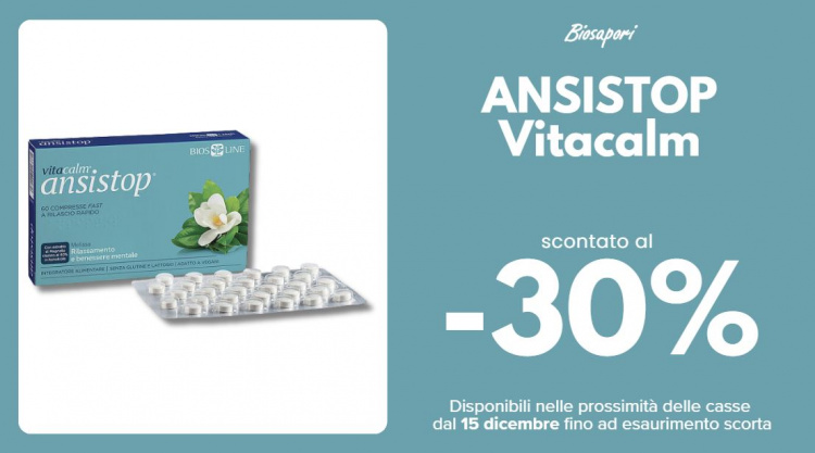 Promo Relax & Benessere: VitaCalm® Ansistop® al -30%!