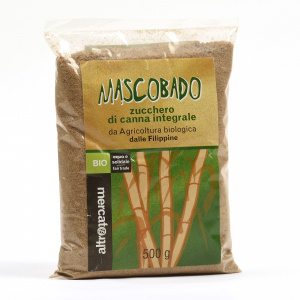 ZUCCHERO INTEGRALE DI CANNA MASCOBADO 500gr -