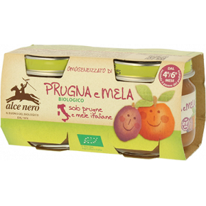 OMOGENEIZZATO DI PRUGNA E MELA 2x80gr - ALCE NERO