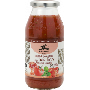 POLPA DI POMODORO CON BASILICO 500gr ALCENERO