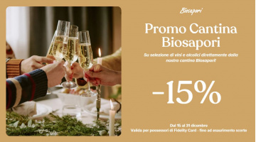 PROMO -15% SU SELEZIONE DELLA NOSTRA CANTINA BIOSAPORI