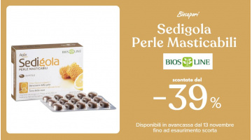 PROMOZIONE AVANCASSA SEDIGOLA PERLE MASTICABILI BIOSLINE