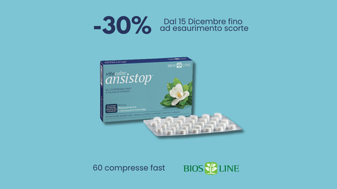 Vitacalm ansistop -30% in promo alle casse da BIosapori 60 compresse fast rilascio rapido