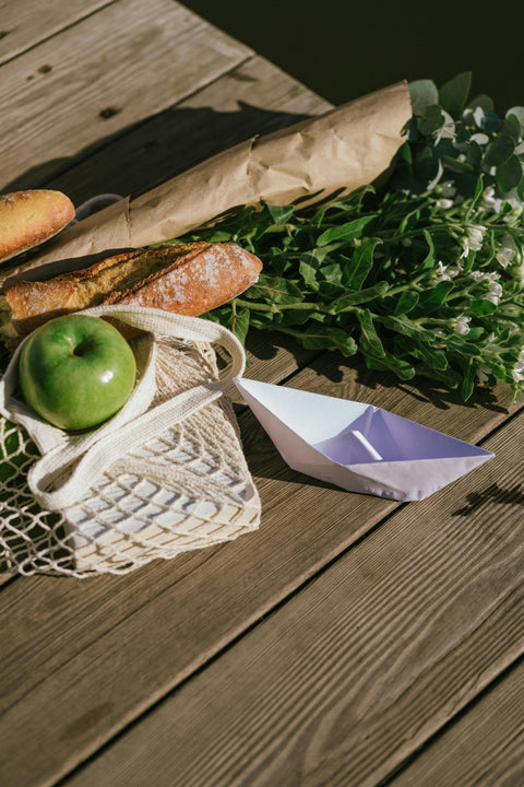 alimentari apple bread shopping bag
