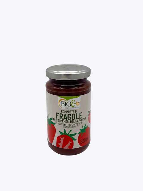 vasetto di composta di fragole bio fronte