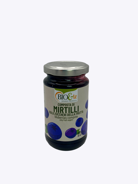 vasetto composta di mirtilli bio solo zuccheri della frutta